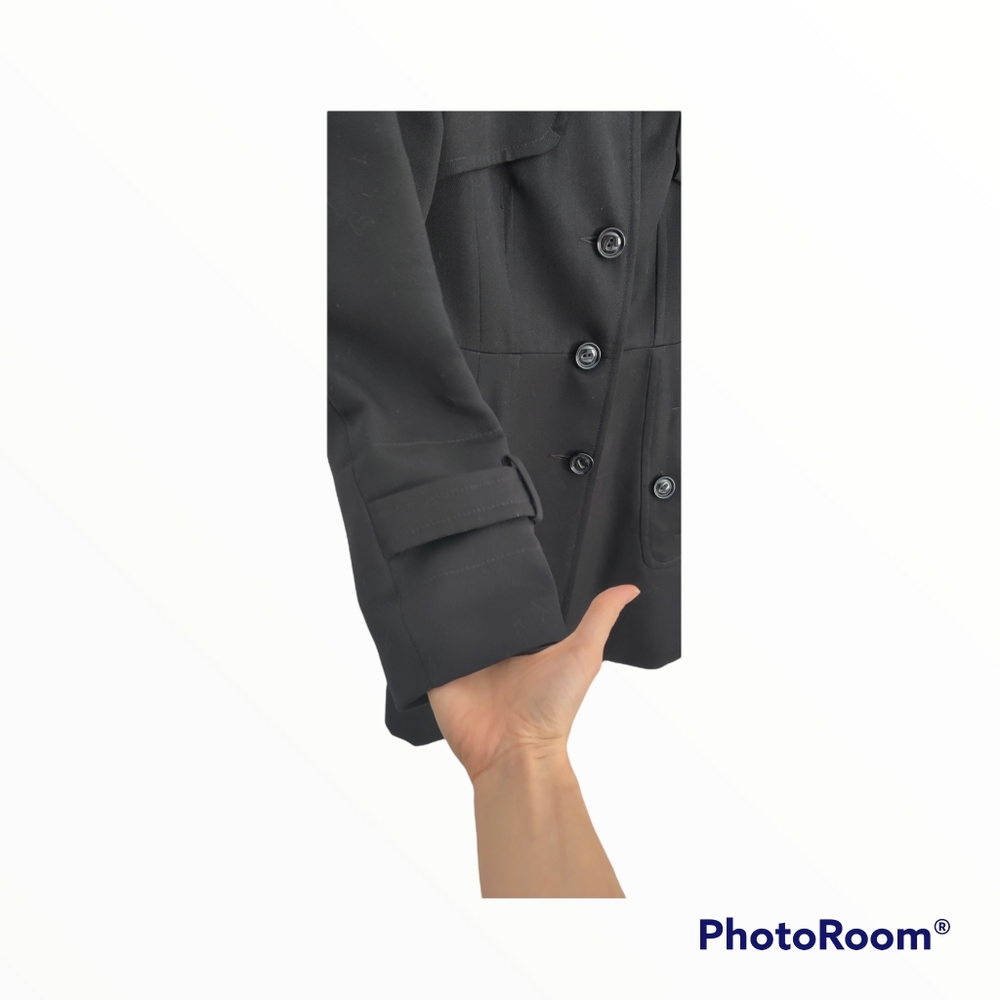 Black Trench coat 100% whool - Picture 6 of 9